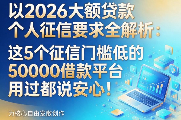 2026大额贷款个人征信要求全解析:这5个征信门槛低的50000借款平台,用过都说安心!