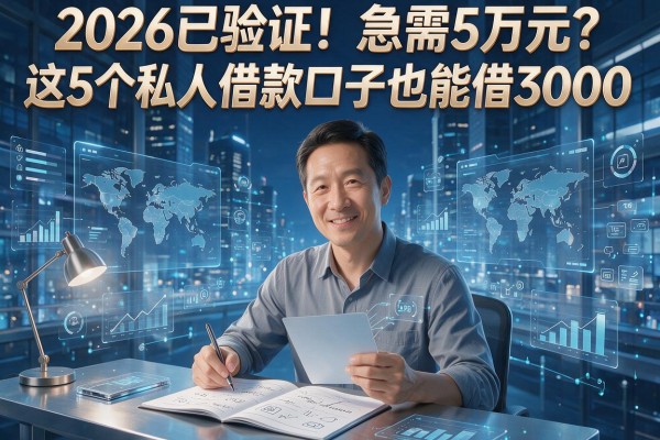 2026已验证!急需5万元?这5个私人借款口子也能借3000