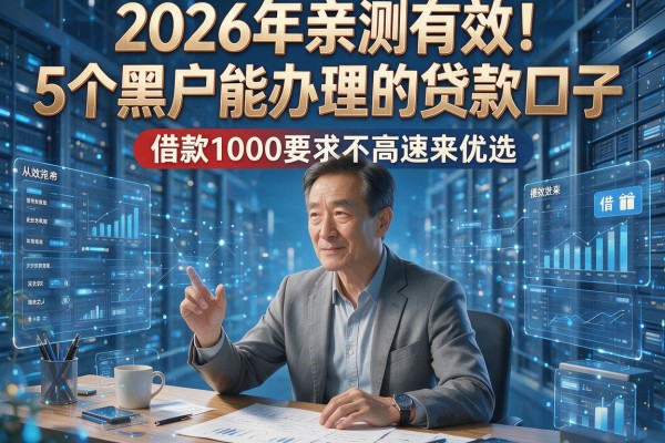 2026年亲测有效！5个黑户能办理的贷款口子，借款1000要求不高速来优选