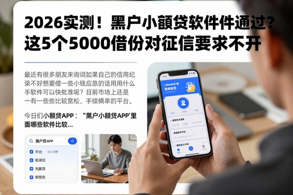 2026实测！黑户小额贷app有哪些软件好通过？这5个5000借款对征信要求不高