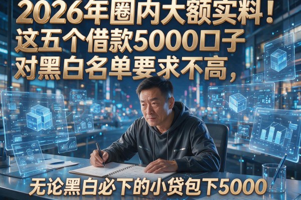 2026年圈内大额实料！这五个借款5000口子对黑白名单要求不高，无论黑白必下的小贷包下5000