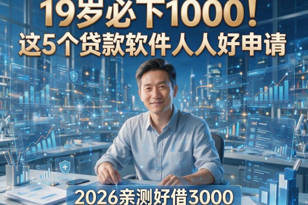 19岁必下1000!这5个贷款软件人人好申请,2026亲测好借3000