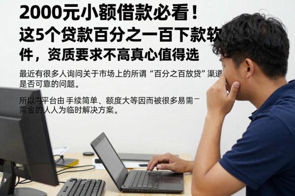 2000元小额借款必看!这5个贷款百分之一百下款软件,资质要求不高真心值得选