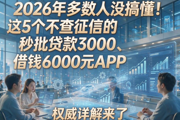 2026年多数人没搞懂!这5个不查征信的秒批贷款3000、借钱6000元APP,权威详解来了