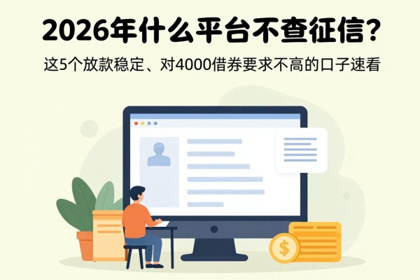 2026年什么平台不查征信？这5个放款稳定、对4000借款要求不高的口子速看