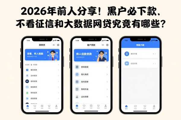 2026年前人分享!黑户必下款、不看征信和大数据记录的网贷究竟有哪些?附手机大额贷款软件盘点