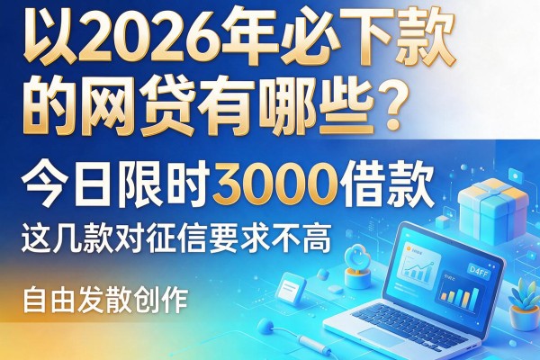 2026年必下款的网贷有哪些？今日限时3000借款，这几款对征信要求不高