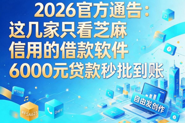 2026官方通告：这几家只看芝麻信用的借款软件，6000元贷款秒批到账