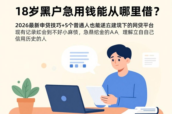 18岁黑户急用钱能从哪里借？2026最新申贷技巧+5个普通人也能下的网贷平台