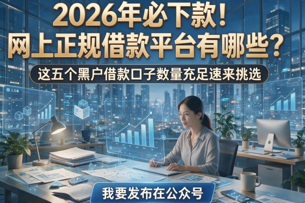 2026年必下款！网上正规借款平台有哪些？这五个黑户借款口子数量充足速来挑选！