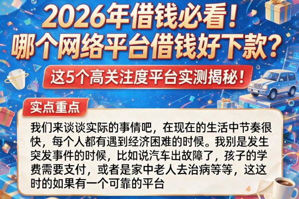 2026年借钱必看！哪个网络平台借钱好下款？这5个高关注度平台实测揭秘！