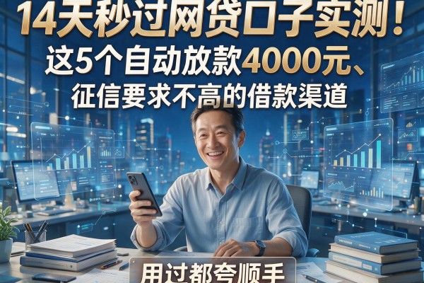 14天秒过网贷口子实测!这5个自动放款4000元、征信要求不高的借款渠道,用过都夸顺手