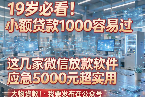 19岁必看!小额贷款1000容易过,这几家微信放款软件应急5000元超实用