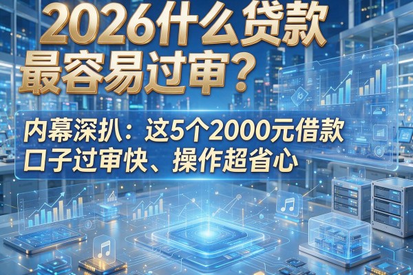 2026什么贷款最容易过审?内幕深扒:这5个2000元借款口子过审快、操作超省心!