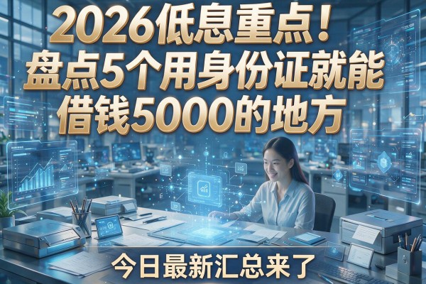 2026低息重点!盘点5个用身份证就能借钱5000的地方,今日最新汇总来了