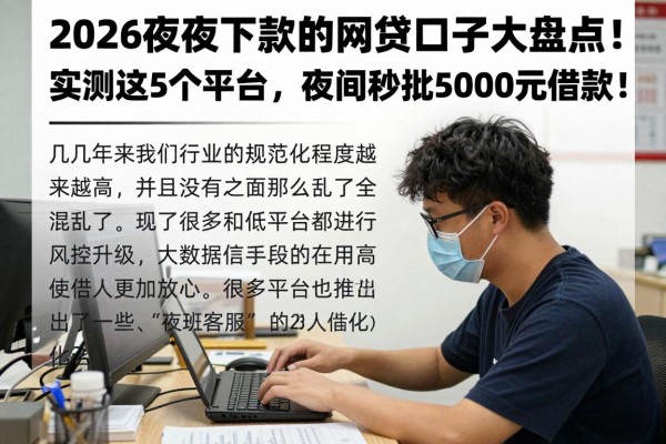 2026夜间下款的网贷口子大盘点！实测这5个平台，夜间秒批5000元借款！
