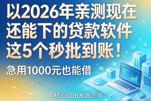 2026年亲测现在还能下的贷款软件,这5个秒批到账!急用1000元也能借