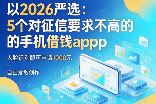2026严选：5个对征信要求不高的手机借钱app，人脸识别即可申请1000元