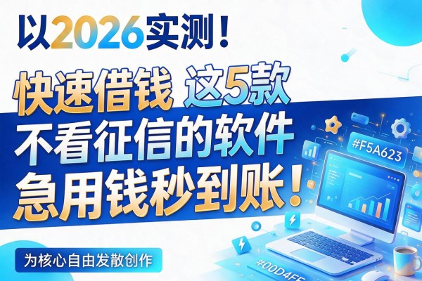 2026实测!这5款快速借钱不看征信的软件,急用钱秒到账!