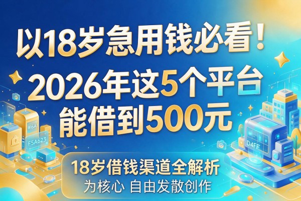18岁急用钱必看！2026年这5个平台能借到500元，18岁借钱渠道全解析