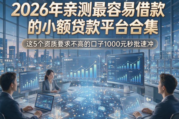2026年亲测最容易借款的小额贷款平台合集,这5个资质要求不高的口子1000元秒批速冲!