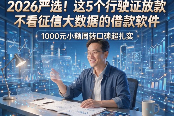 2026严选！这5个行驶证放款不看征信大数据的借款软件，1000元小额周转口碑超扎实