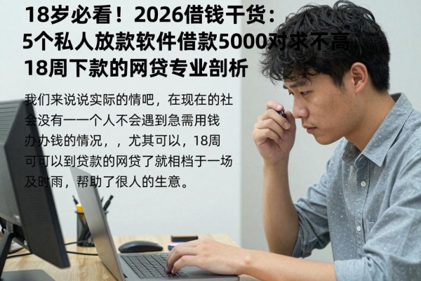 18岁必看！2026借钱干货：5个私人放款软件借款5000对资质要求不高，18周能下款的网贷专业剖析