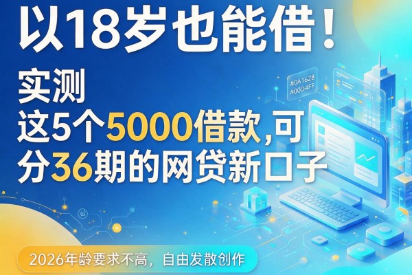 18岁也能借!实测这5个5000借款可分36期的网贷新口子,2026年龄要求不高