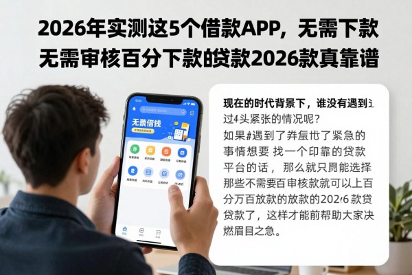 2026年实测这5个借款APP,无视审核百分百下款,无需审核百分百下款的贷款2026款真靠谱