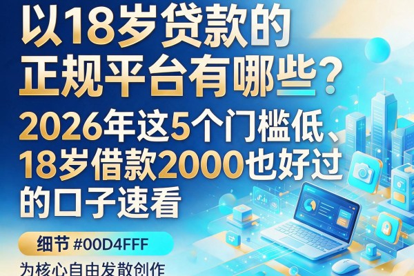 18岁贷款的正规平台有哪些？2026年这5个门槛低、18岁借款2000也好过的口子速看
