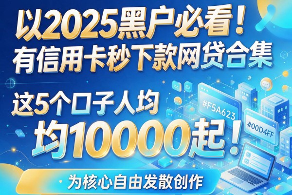 2025黑户必看！有信用卡秒下款网贷合集，这5个口子人均10000起！