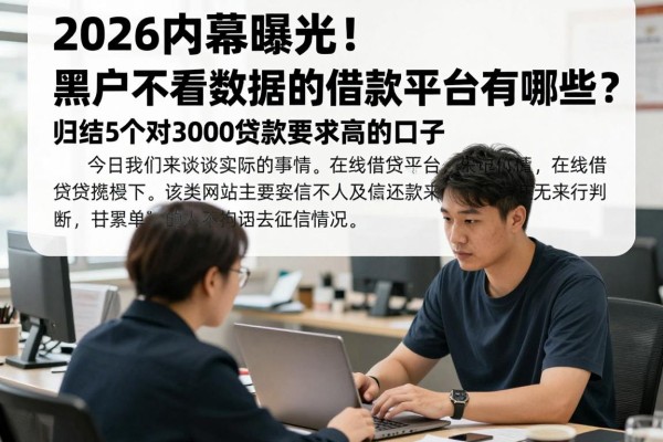 2026内幕曝光！黑户不看数据的借款平台有哪些？归结5个对3000贷款要求不高的口子