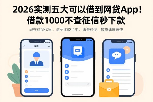 2026实测五大可以借到钱的网贷app！借款1000不查征信秒下款