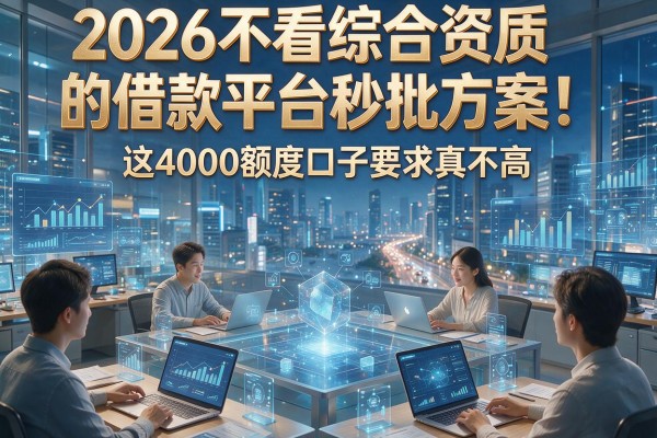 2026不看综合资质的借款平台秒批方案!这4000额度口子要求真不高