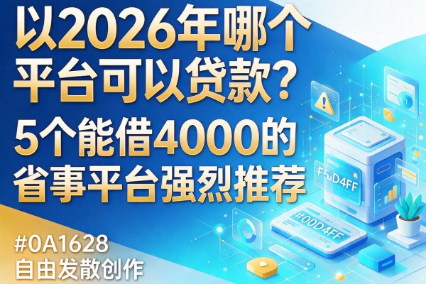 2026年哪个平台可以贷款？5个能借4000的省事平台强烈推荐