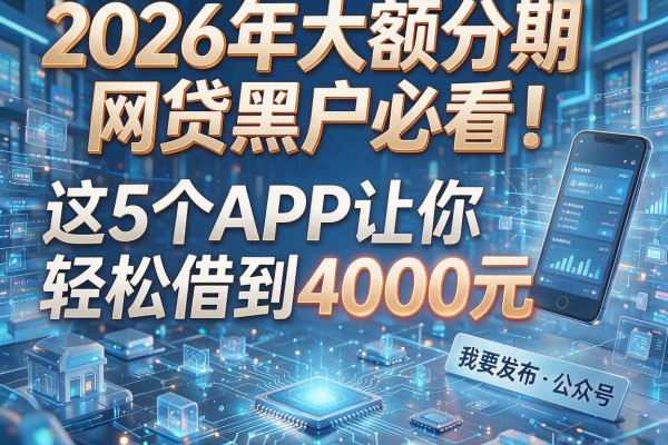 2026年大额分期网贷黑户必看！这5个APP让你轻松借到4000元