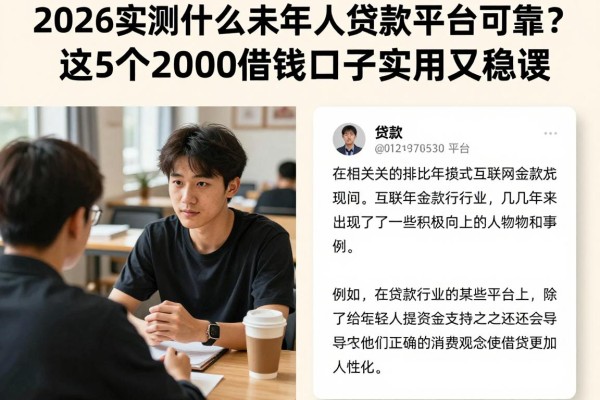 2026实测什么未成年贷款平台可靠?这5个2000借款口子实用又稳妥
