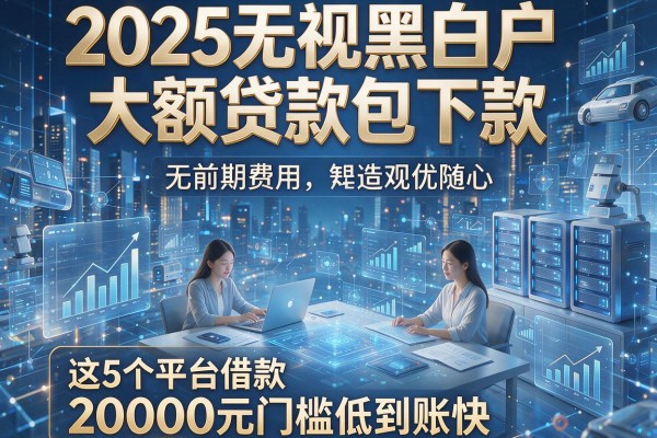 2025无视黑白户大额贷款包下款,无前期费用,这5个平台借款20000元门槛低到账快