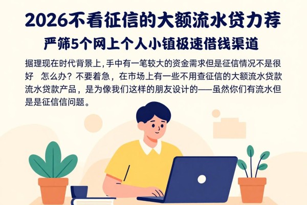 2026不看征信的大额流水贷力荐!严筛5个网上个人小额极速借钱渠道