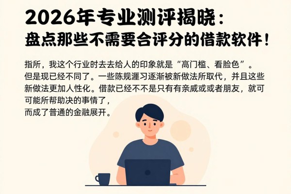 2026年专业测评揭晓：盘点那些不需要综合评分的借款软件！