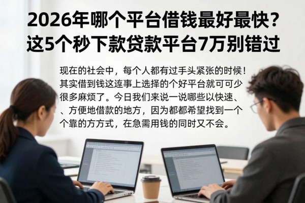2026年哪个平台借钱最好最快?这5个秒下款贷款平台千万别错过!