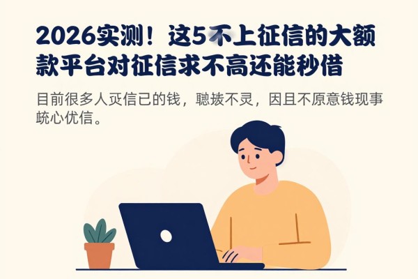 2026实测!这5个不上征信的大额借款平台,对征信要求不高还能秒借