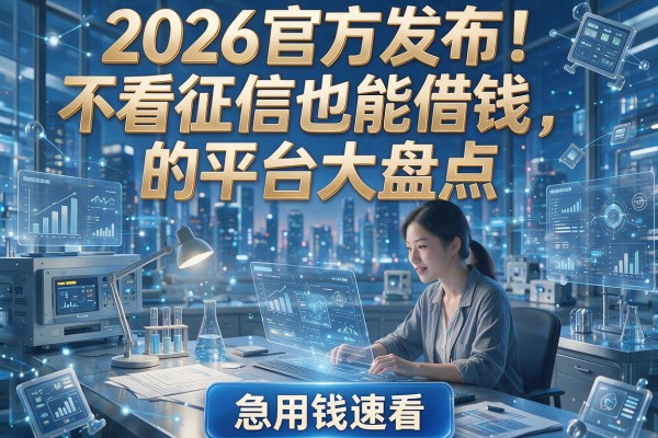 2026官方发布！不看征信也能借钱的平台大盘点，急用钱速看