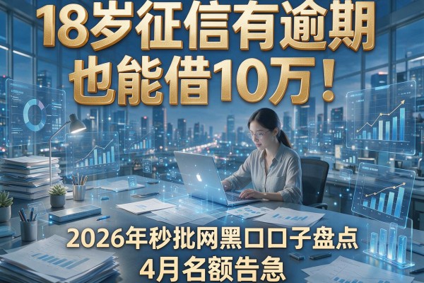 18岁征信有逾期也能借10万!2026年秒批网黑口子盘点,4月名额告急