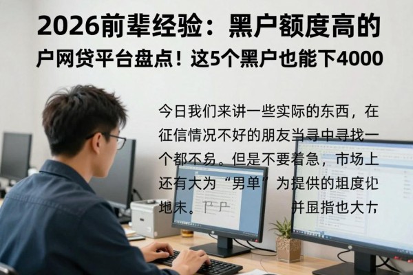 2026前辈经验：黑户额度高的黑户网贷平台盘点！这5个黑户也能下4000