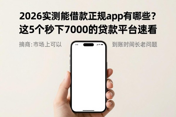 2026实测能借款的正规app有哪些？这5个秒下7000的贷款平台速看