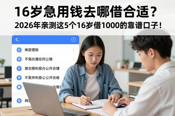 16岁急用钱去哪借合适？2026年亲测这5个16岁借1000的靠谱口子！