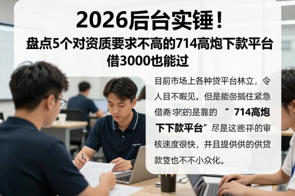 2026后台实锤!盘点5个对资质要求不高的714高炮下款平台,借3000也能过