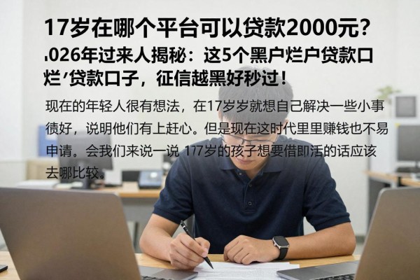 17岁在哪个平台可以贷款2000元？2026年过来人揭秘：这5个黑户烂户贷款口子，征信越黑越好秒过！