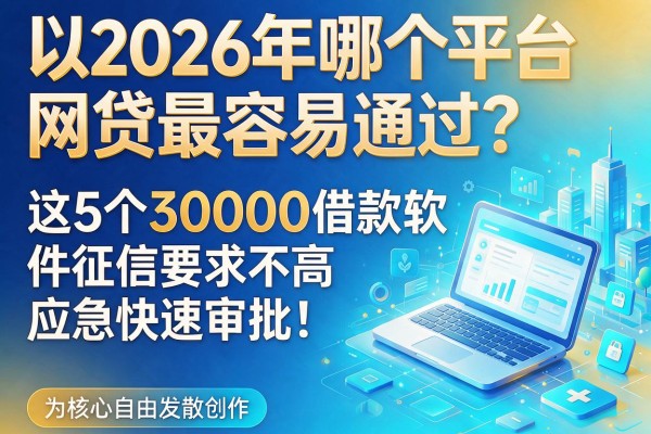 2026年哪个平台网贷最容易通过?这5个30000借款软件征信要求不高,应急快速审批!